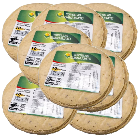 Majs tortillas hel låda, Glutenfria 15cm 40 x 10st, 10kg. Tillverkade i Mexico.